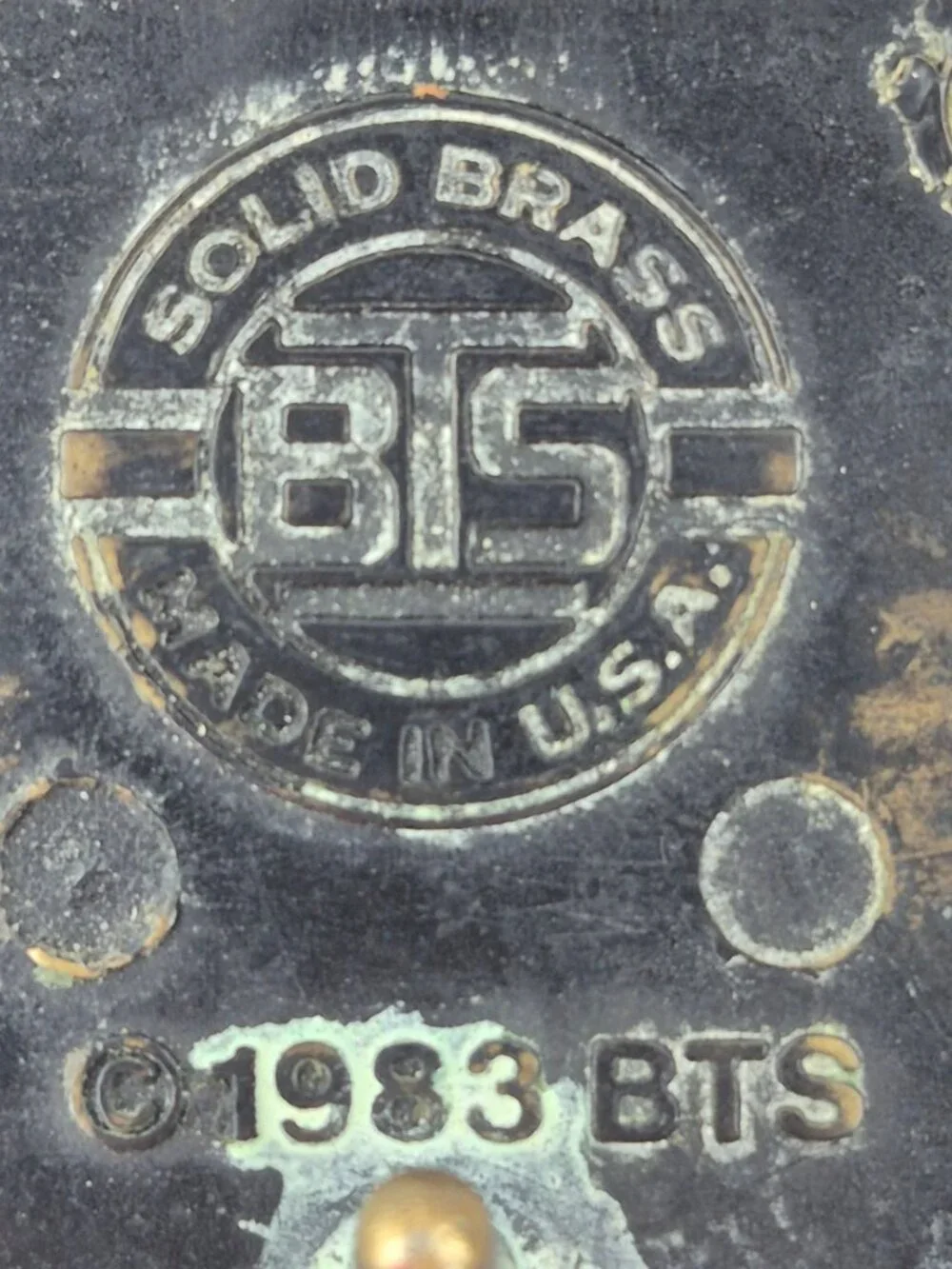 Vintage BTS Brass Belt Buckle Eagle Head Made in USA 1983 Patina Patriotic Retro